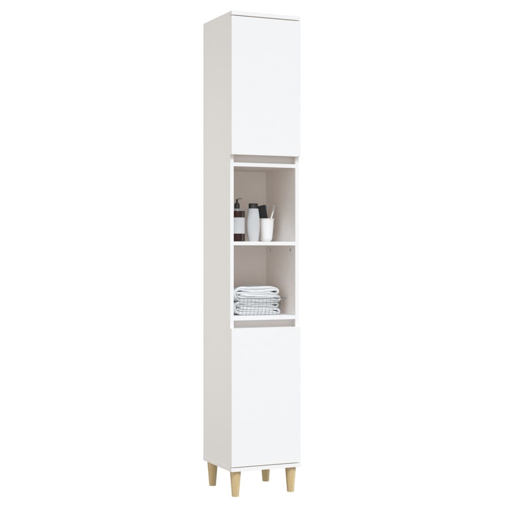 Bathroom Cabinet White 30x30x190 cm Particleboard