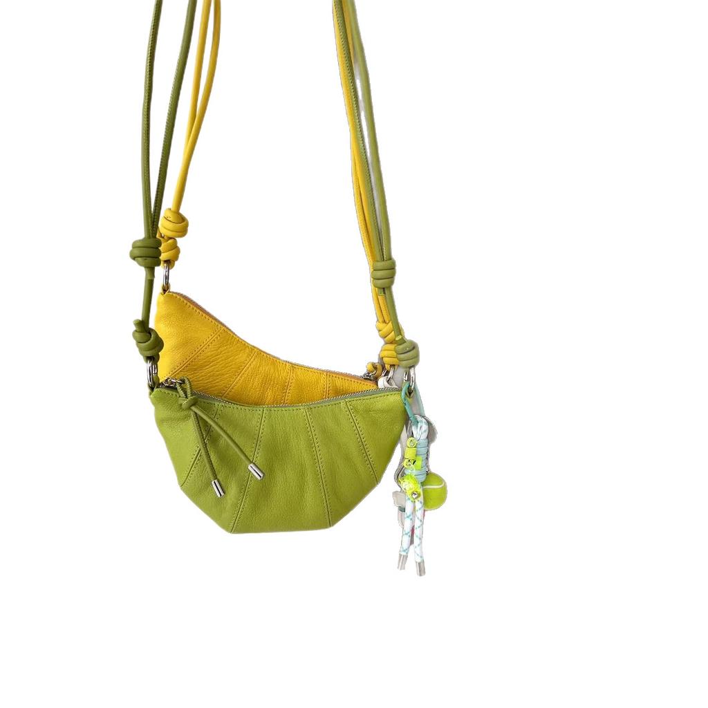 Wholesale fashion messenger bag women's 2025 new high-value Korean version splicing dumpling bag simple casual shoulder bag