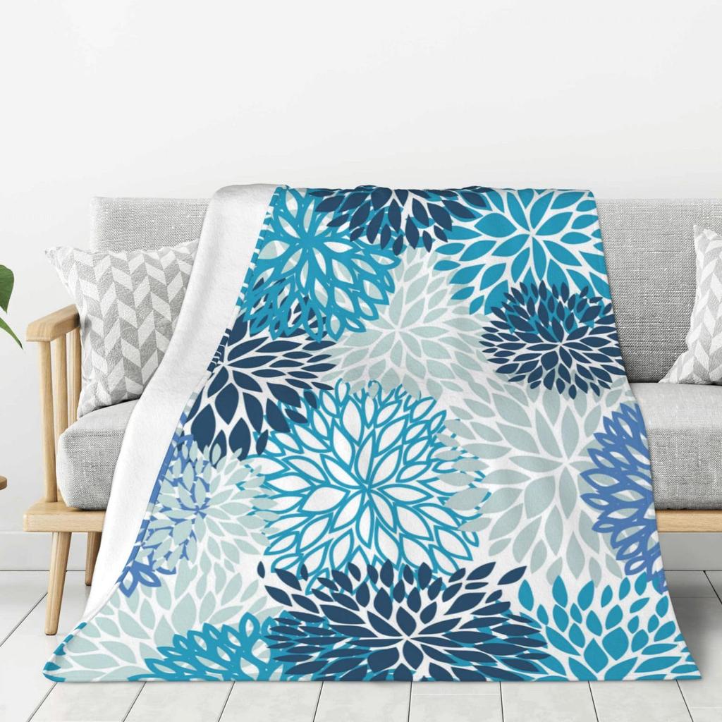 Blue marble pattern Printed Blanket for Sofa Bed Travel Camping Living Room Office Conditioning Blanket for All Seasons Gifts