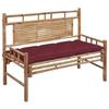 VidaXL Garden Bench with Cushion 120 Cm Bamboo