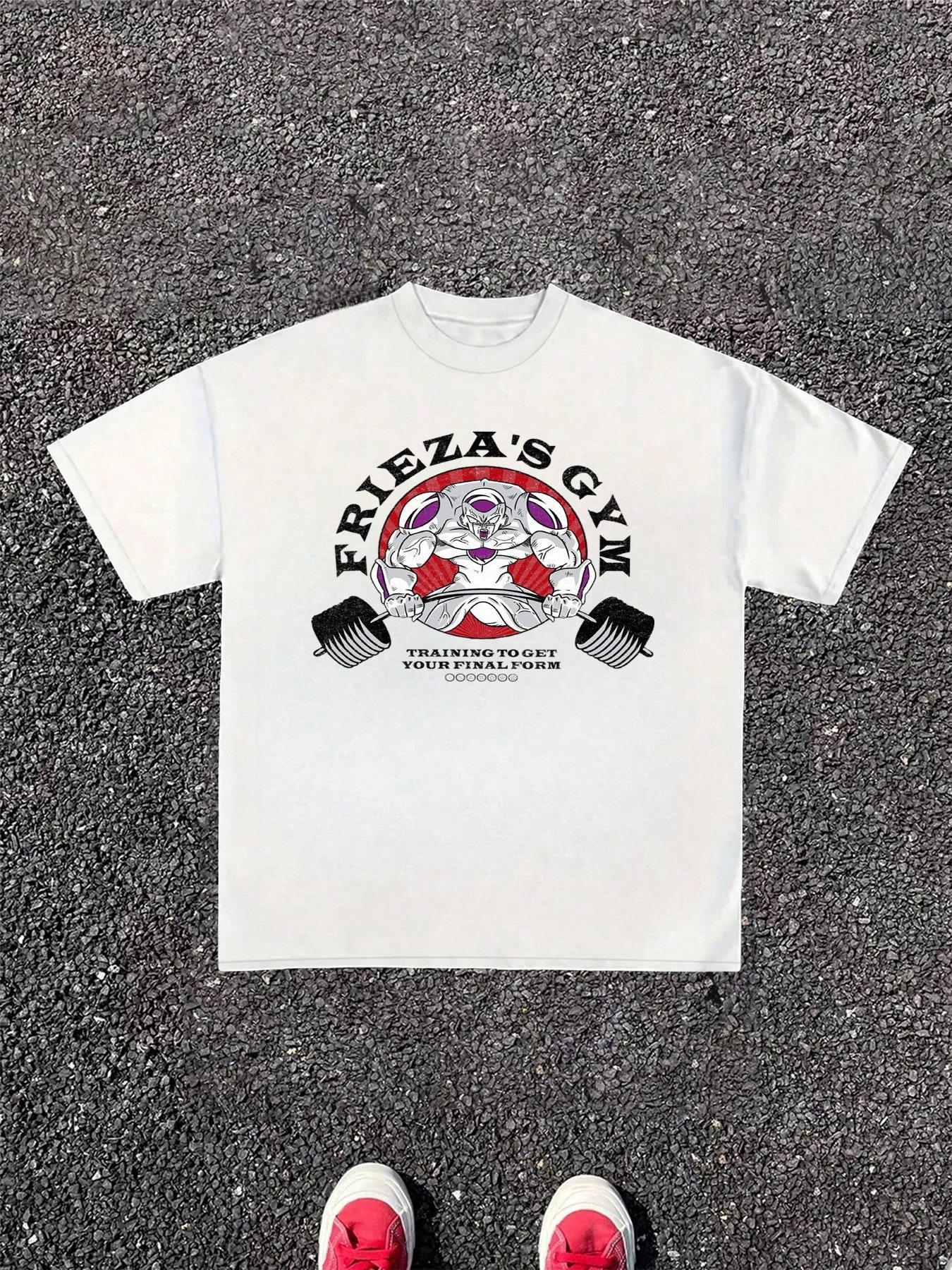 

Dragon Ball Frieza Gym Anime Print Tshirt Men Cotton Short Sleeve Casual Tops 2025 Summer Streetwear Graphic Tee Y2k Clothes 4XL