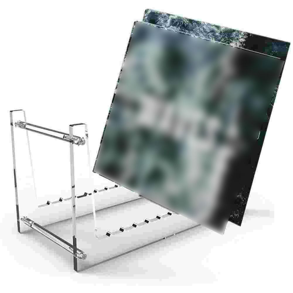 

Multi-compartment Desktop Album Storage Holder Easy Assembly Acrylic Vinyl Record Shelf Home