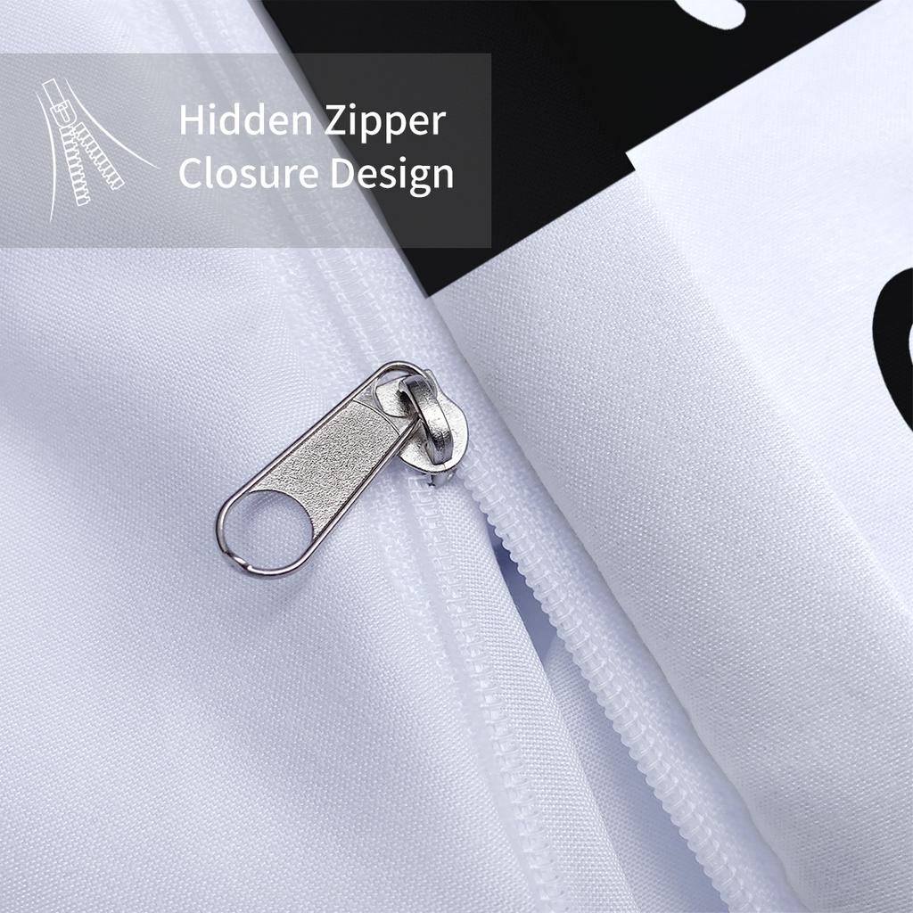 3-piece down duvet cover set with black and white color printing (1 duvet cover+2 pillowcases, no core) couple bedding set