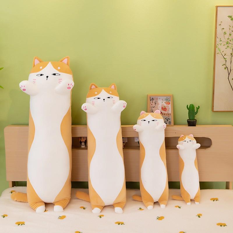 Long Cat Plush Toy Soft Stuffed Animal Pillow Bed Sleeping Comfort Decor