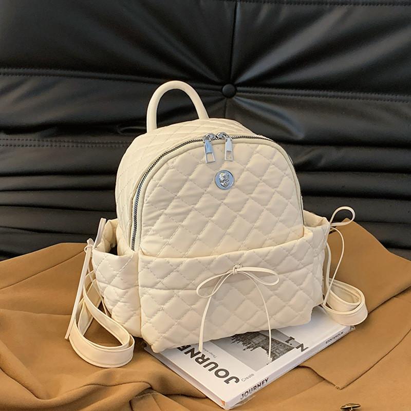 Chic And Elegant Pu Leather Women's Bag 2024 Spacious Casual Shoulder Backpack