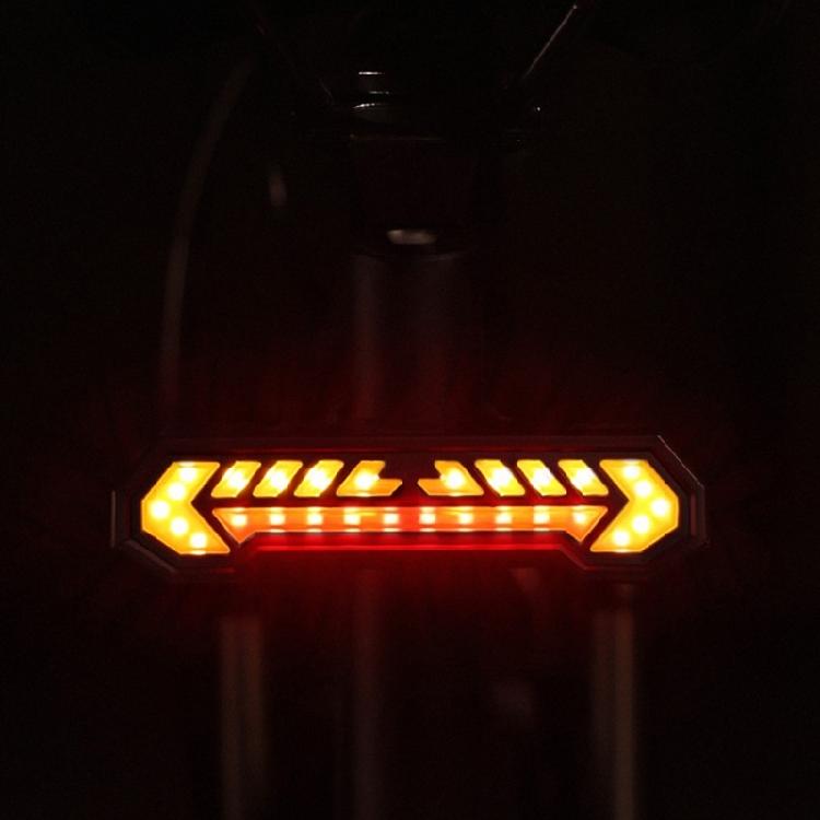 Rechargeable Cycling Rear Light Turn Signal Light Bikes Taillight With Large Viewing Angles And 50 Lumen Red Yellow LEDs