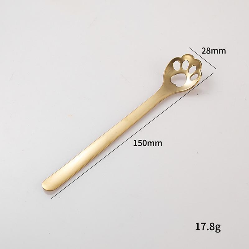 Stainless Steel Cat Claw Cookie Scoop Hollow Design Coffee Dessert Mixing Spoon Cake Dessert Spoon Kitchen Baking Gadgets