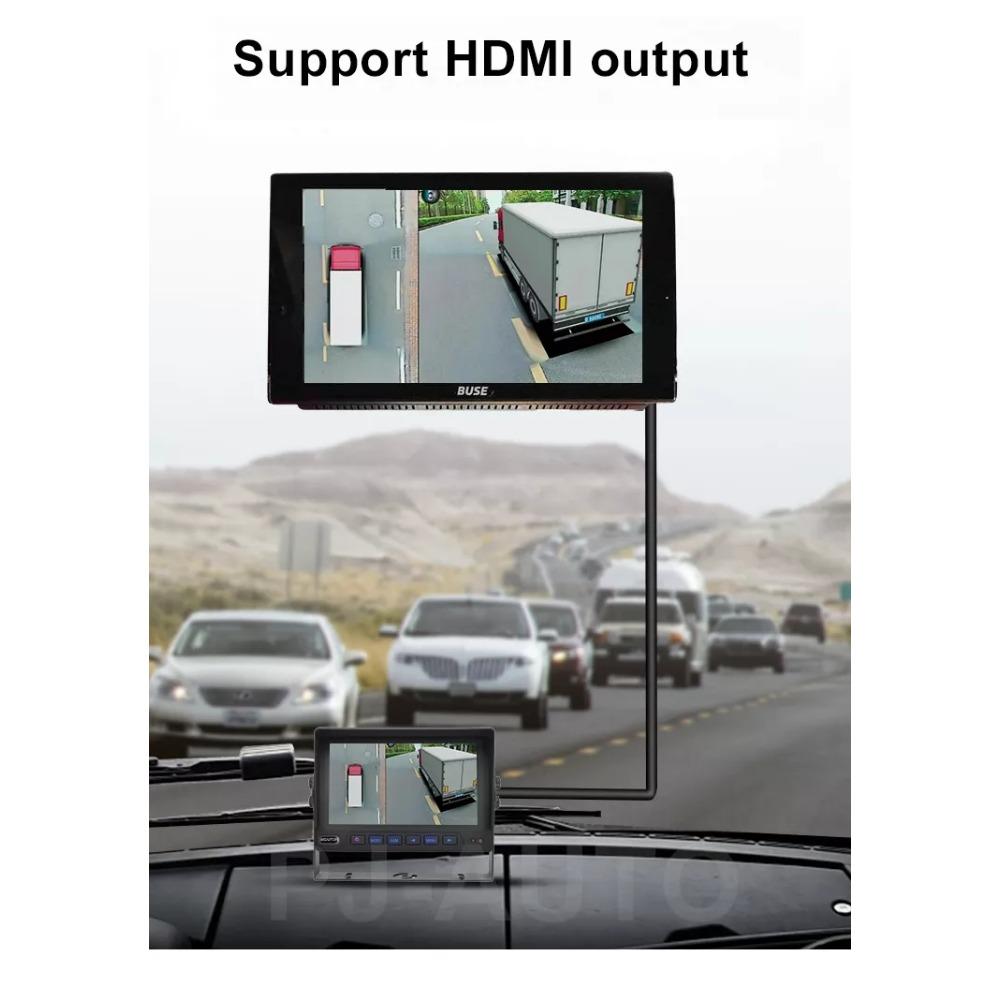 Truck Bus 360 Degree Camera Auto Bird Eye 3D Panoramic View Front Back Side SVM Surround Monitoring Parking Reverse 4k Dash Cam