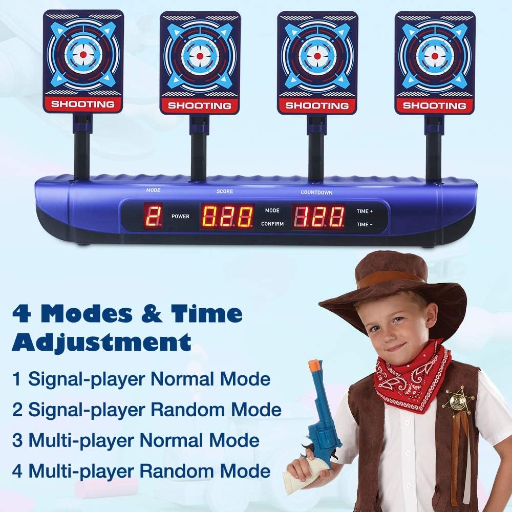 Țintă pentru Nerf Electronic Score Resetare automată Ținte digitale Jucărie pentru 6 7 8 9 10 ani Copii Băieți Cadouri de aniversare