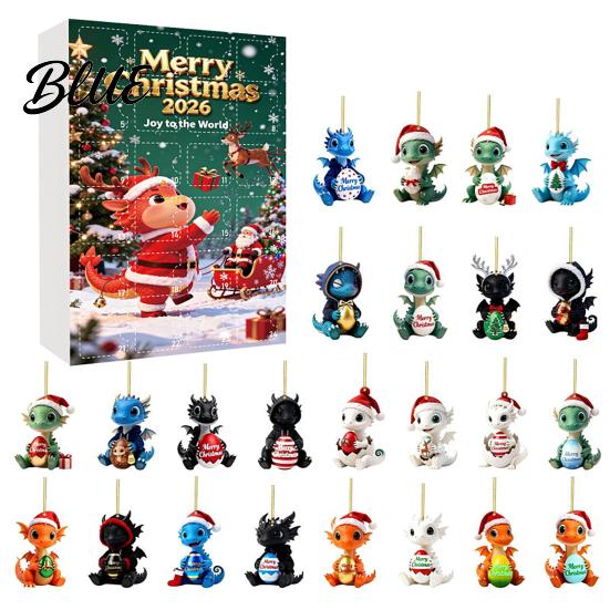 Festive Desktop Table Decor 2026 Dragon Advent Calendar 24 Days Funny Baby Figures Christmas Countdown Cute for Tree 2D Acrylic Cartoon Ornaments