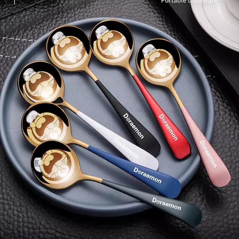 Fumai De Stainless Steel Creative Doraemon Dessert Spoons, 10-Pack