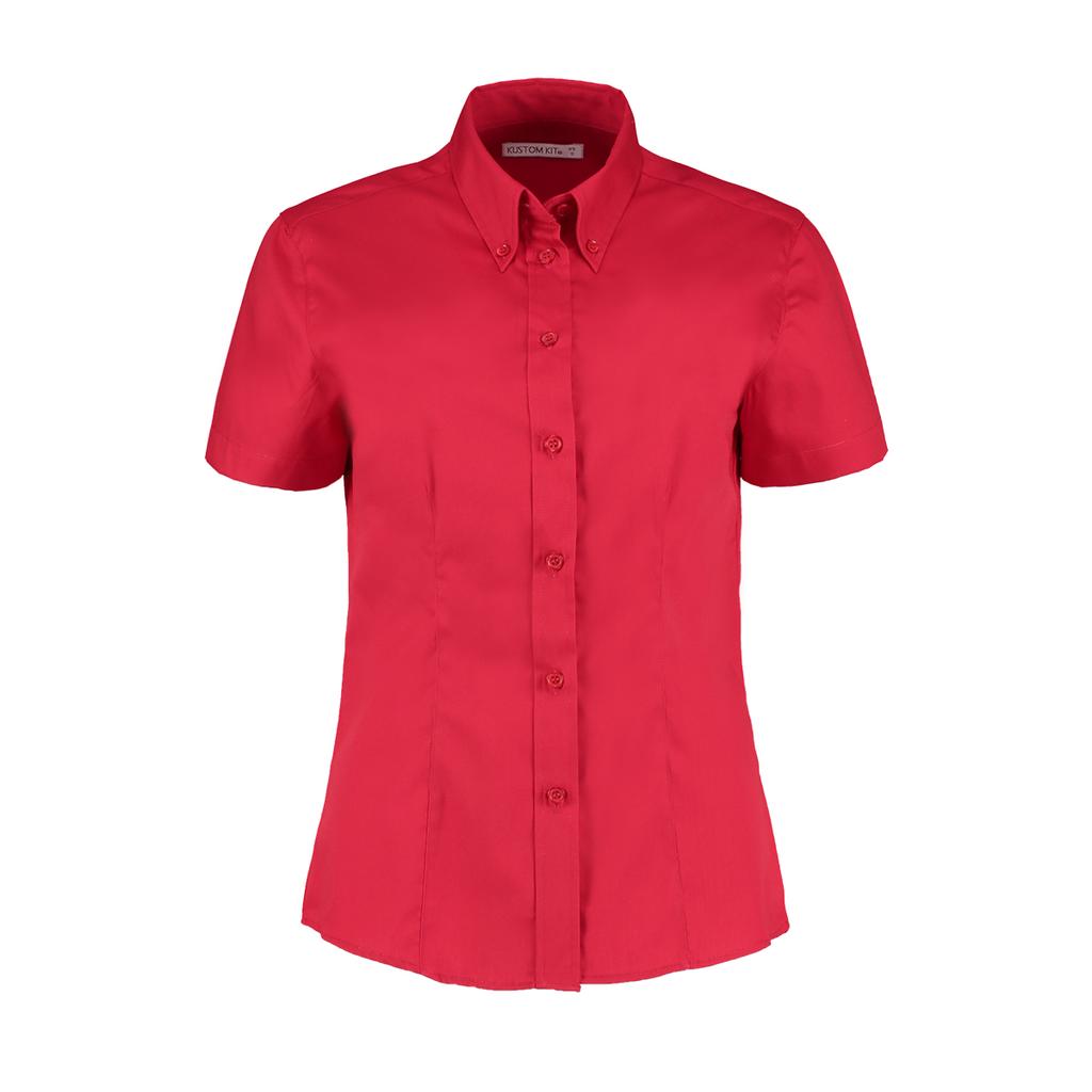 Kustom Kit Ladies Corporate Oxford Short Sleeve Shirt