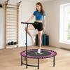 Mini Round Steel Frame Trampoline w/ Adjustable Handle, Pink