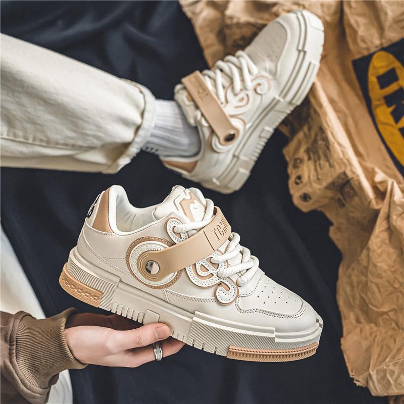 2025 New Men's Designer Skateboard Sneakers Spring Fashion Beige Mens Platform Shoes Hip Hop Sneakers Men Casual Sports Shoes