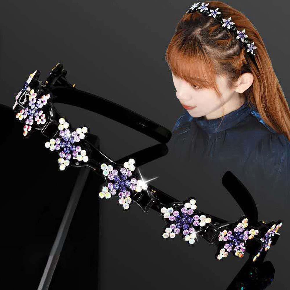 Sweet Women Pearl Hair Hoop Snowflake Star Hairband Fashion Hair Bands with Clips  Banquet