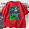 Funny Alien Cat T-Shirt Men Women Humor Brainrot T Shirt Silly Cats Joke T Shirts Cotton Short Sleeve Harajuku Tees Streetwear