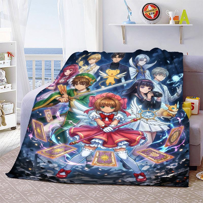 Cardcaptor Sakura Anime Blanket Flannel Throw Soft Warm Lightweight Blanket for Sofa Bed Cozy Home Decoration -QJY