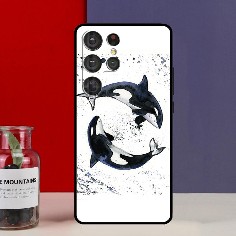 Orcas Whale Funda Case For Samsung Galaxy S25 Ultra S9 S10 S20 S21 FE S22 S23 Plus S24 Ultra Phone Cover