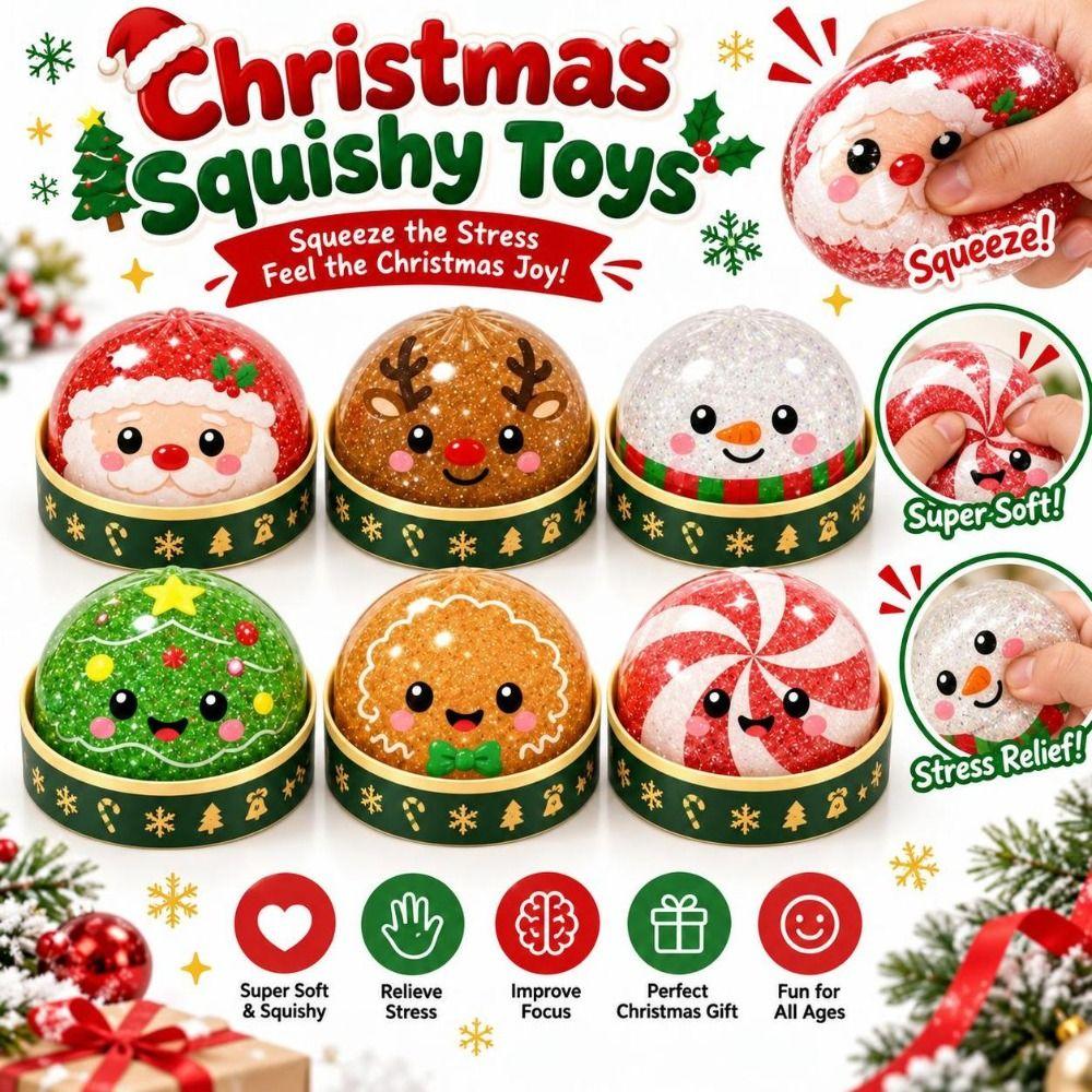 Santa Reindeer Snowman Dumpling Squishies Stress Relief Fidget Toy Christmas Holiday Party