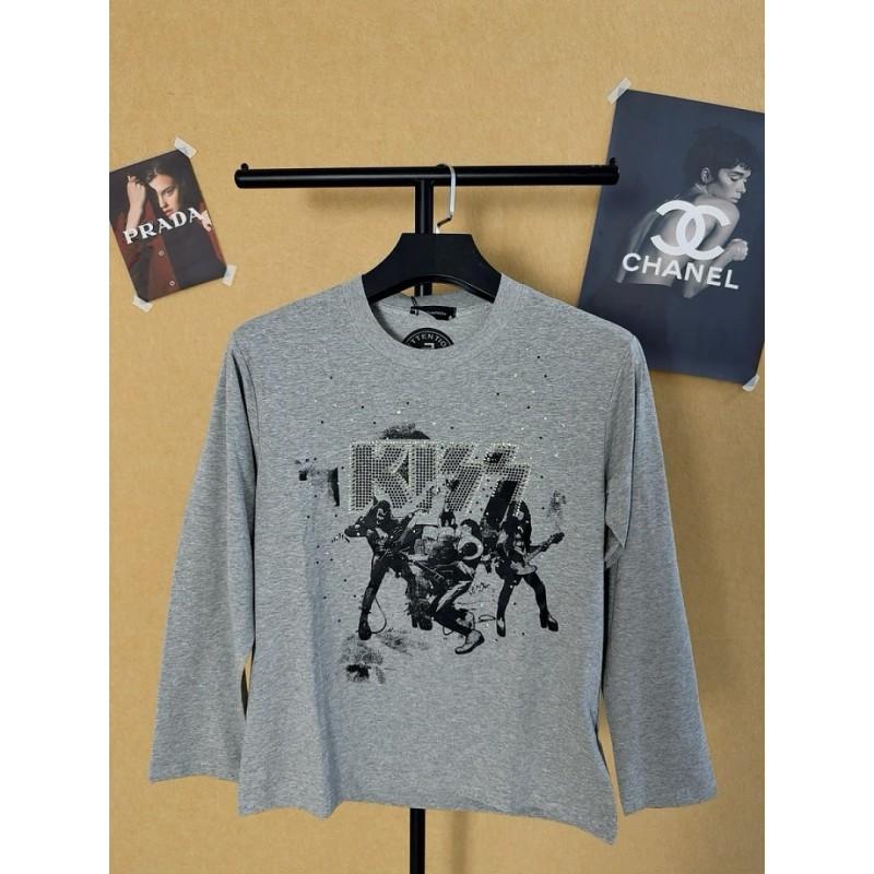D2 American High Street Band Graphic T-Shirt Unisex Casual Basic Black Crewneck Short Sleeve