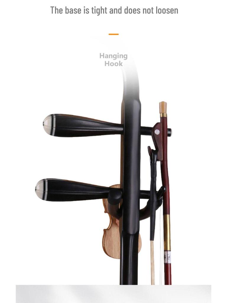 Solid Wood Erhu Wall Mount Display Stand for Music Store or Home Use