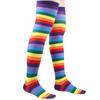 Colorful Rainbow Stockings Cute Thigh Over Knee Dance Socks Striped Arm Warmer Gloves Christmas Gifts Cosplay Costume