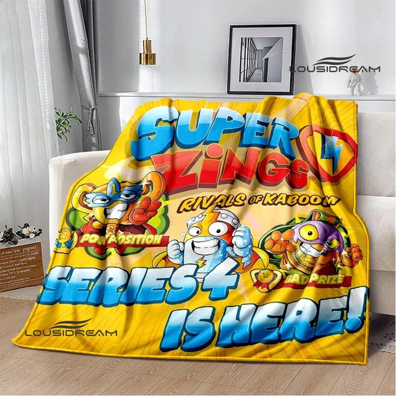 3D Cute Cartoon Super Zings Blankets Picnic Blanket Warm Flannel Blankets Soft and Comfortable Blanket Bed Linings Birthday Gift