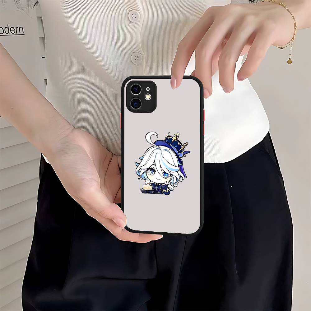 Anime Genshin Impact Matte Transparent Phone Cover For IPhone Case 16 15 14 13 12 11 Pro Max X XS Max Plus