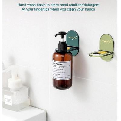 Suporte para garrafas de gel de banho, suporte de gancho, suporte para garrafas de sabonete e shampoo autoadesivo montado na parede, adequado para armazenamento em cozinhas e banheiros