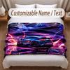 Car Racing Theme Soft Blanket Personalized Custom Name Text Print Warm Blanket Home Sofa Bedroom Decor