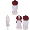 Final Fantasy 7 Aerith Gainsborough Cosplay Costume With Denim Outfit For Game Anime Role Play