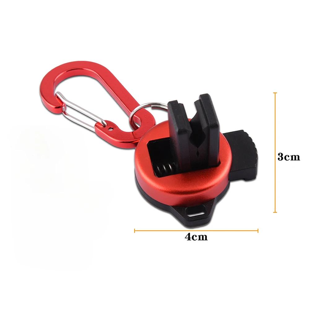 Aluminiumlegierung Fliegenfischer-Rutenhalter Hüftgürtel-Clip mit Sicherheitsverschluss Gehäusehalterung Angelwerkzeug Zubehör