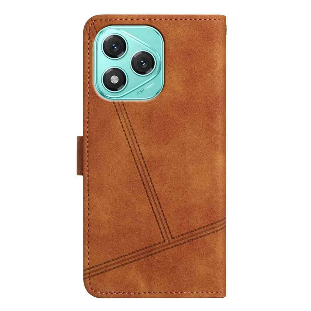 Phone Case for Honor 400 Lite 5G Flip Leather Retro Cover Lines Imprinted