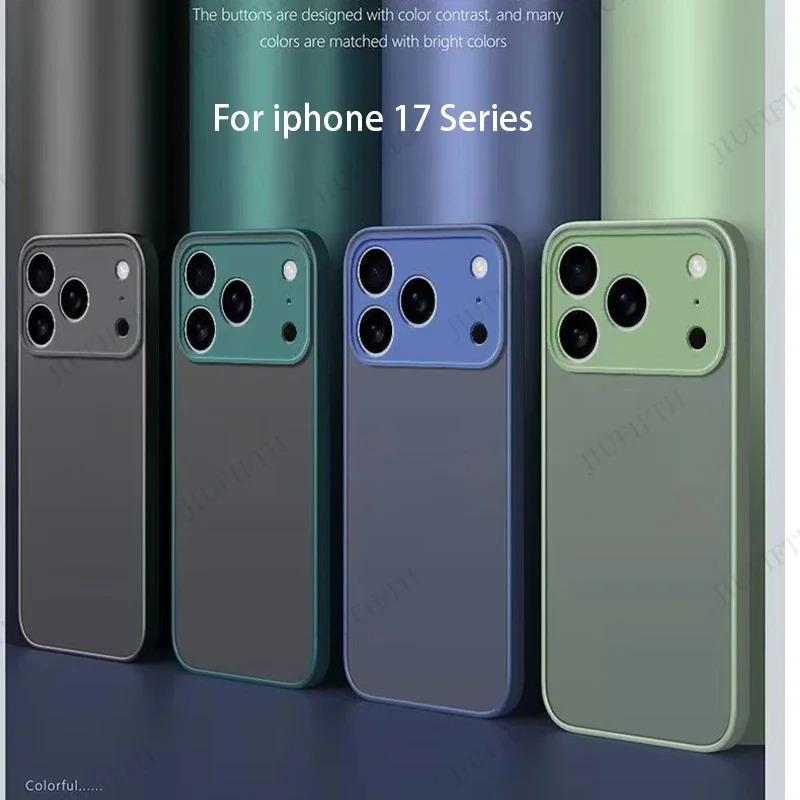 For iPhone 17 17ProMax Pro Max 17Air Air Cases For Apple 17Pro Silicone Back Cover New Armor Shockproof Matte Hard Case Carcase