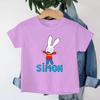 Simon Super Rabbit Cartoon Kids T-shirt Cute Boys Girls Manga Tops Baby Boys Short Sleeve T-shirt Summer Casual O-neck Tee Shirt