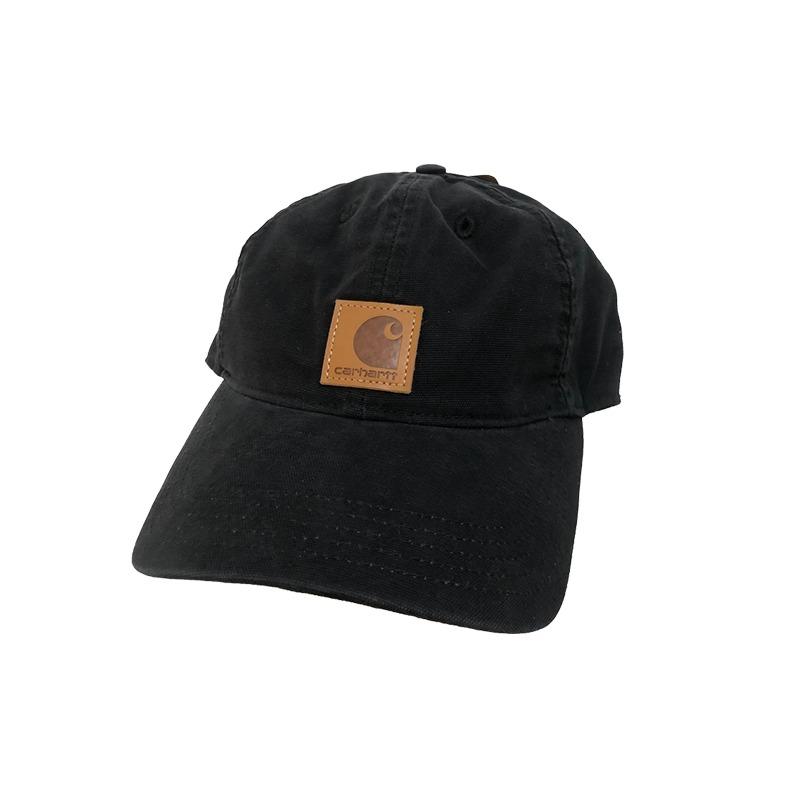 carhartt Gewaschenes und distressed Street Hip-Hop Markenlogo Baumwolle Baseballkappe Herrenstil Schwarz F - Ohne Box