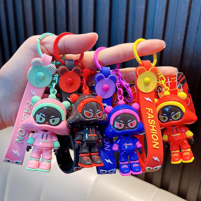 Trendy Cartoon Kid Keychain PVC Pendant for Backpack