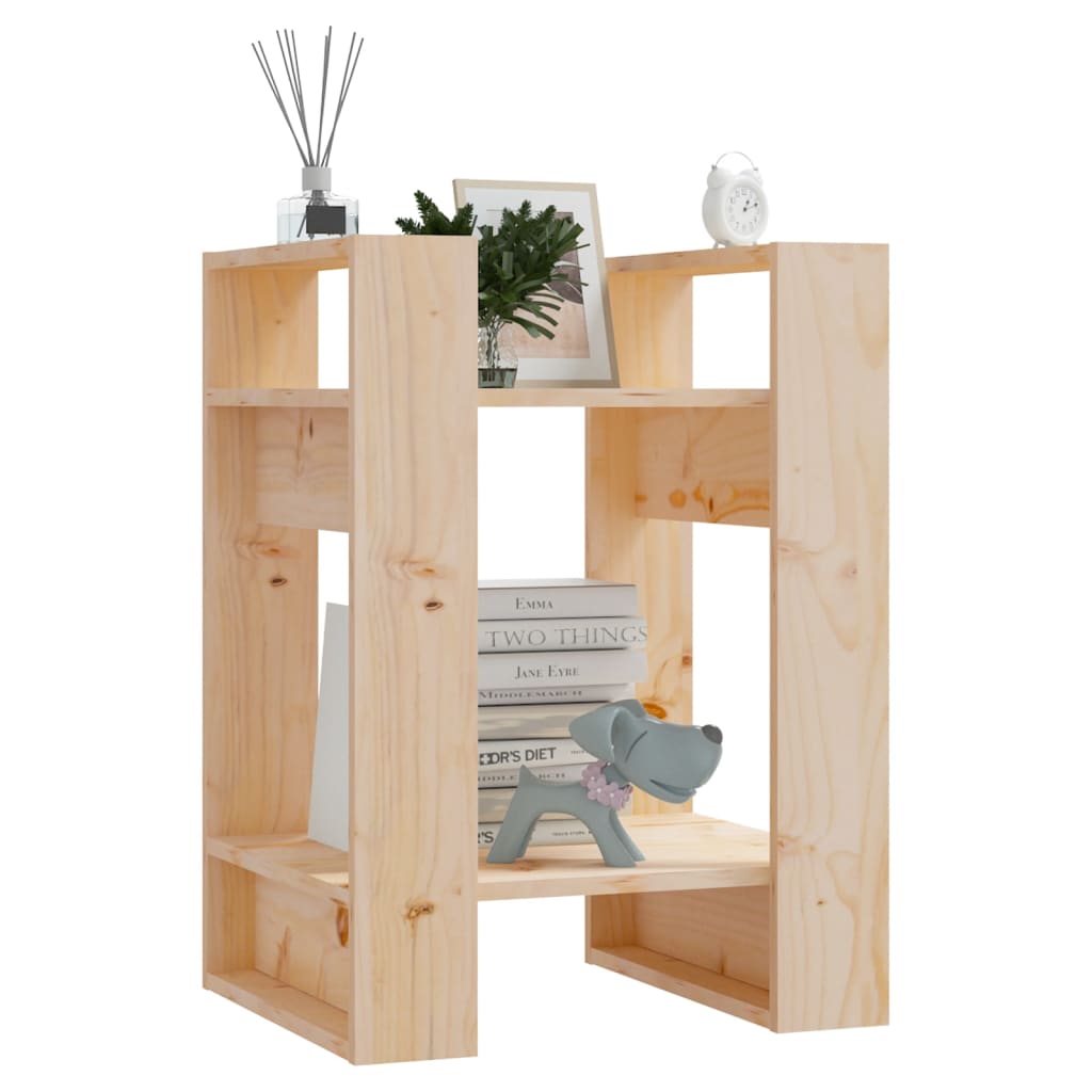 Bookshelf Room Divider 16.1 x 13.8 x 22.4 in Solid Pine Wood