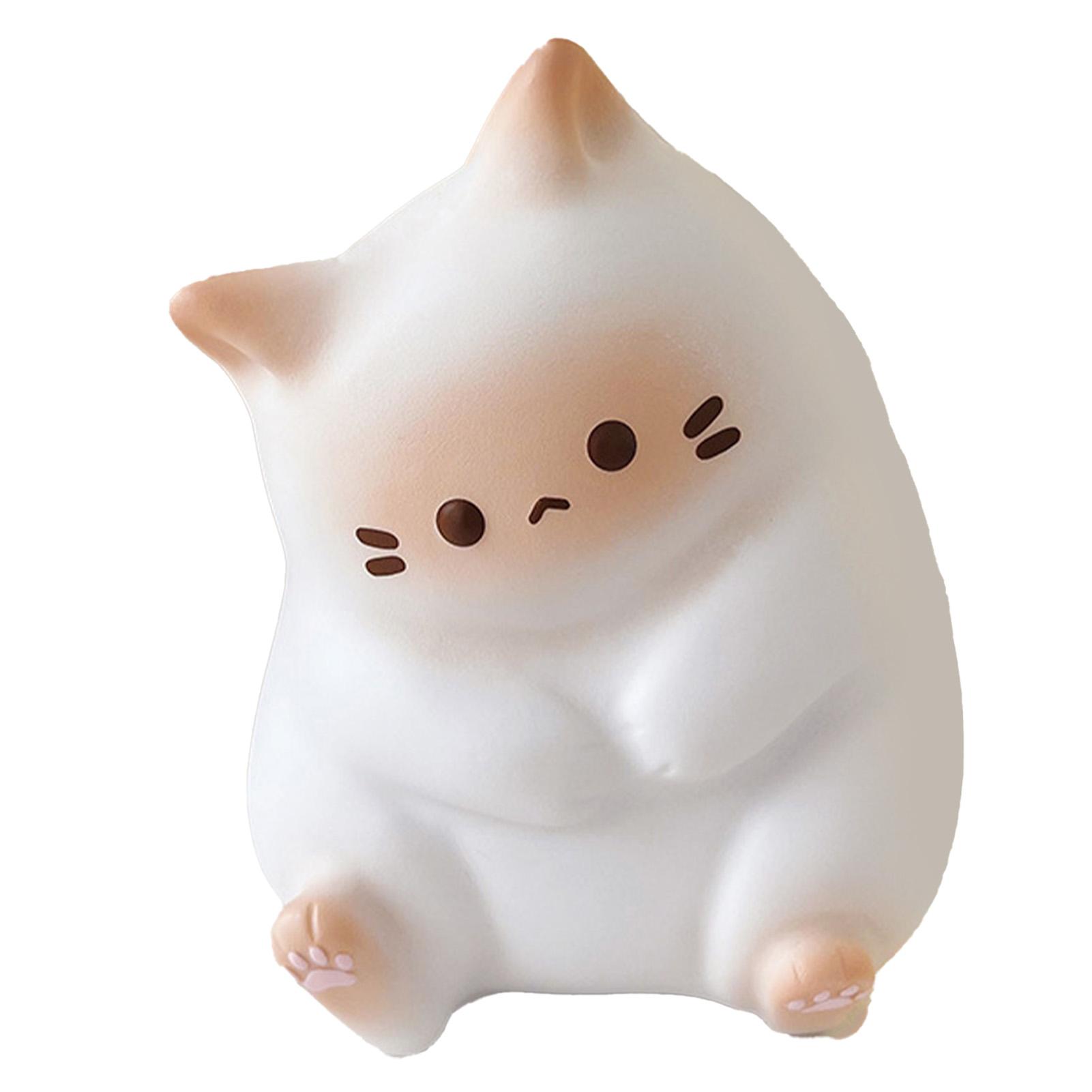 

Игрушка-мялка Милый стиль кошки Безопасный мягкий ПУ Медленное восстановление Декоративный Яркий сквиш для семьи белый