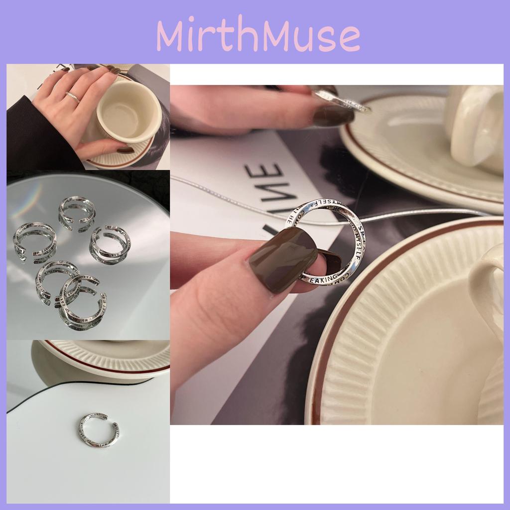 Elegant 2022 Silver Twisted Letter Ring Retro Geometric Design For Women