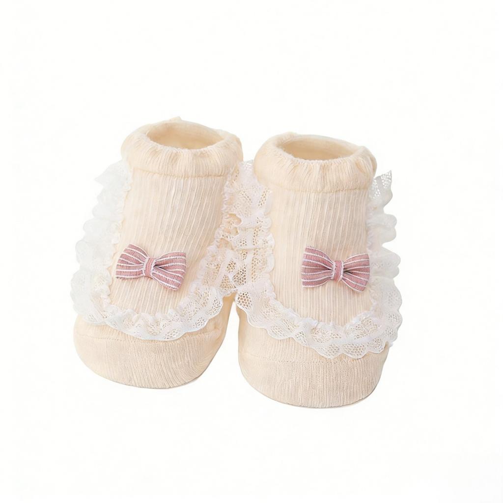 Spring/Summer Baby Lace Socks, Non-, Loose Cuffs, Comfortable Legs, Combed Cotton, Breathable Mesh, Newborn Girls' Socks