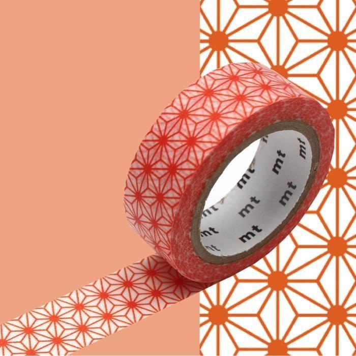 Masking Tape - MT - étoile asanoha - orange - Papier - 1 pièce