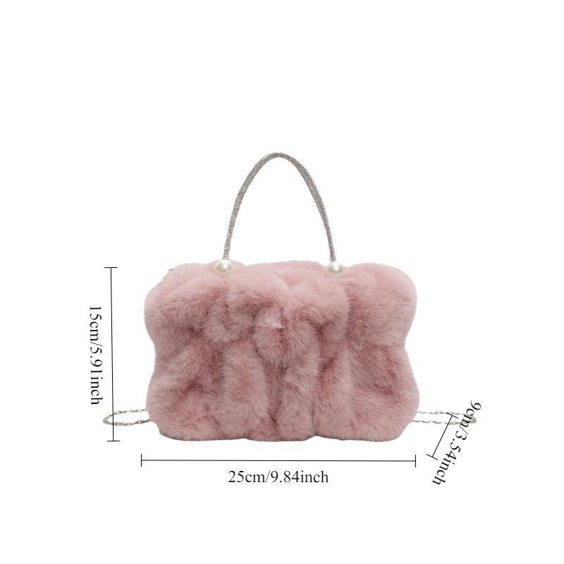 Gentle and Furry Women's Handbag, Fashionable and Versatile Solid Color Crossbody Bags, Suitable for Commuting and Banquets