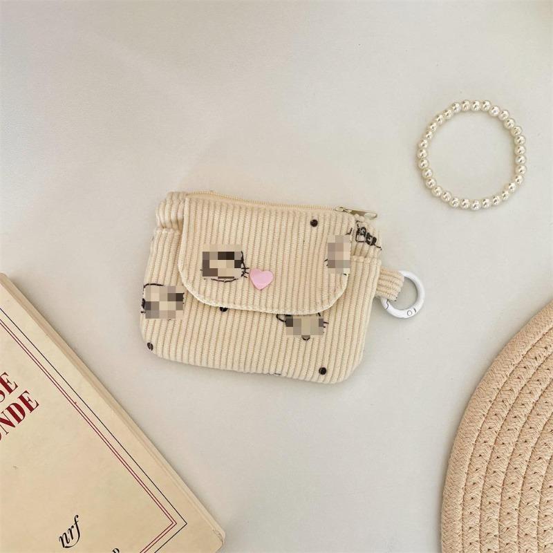 Roztomilé kreslené květinové prošívání Taška na ukládání dokumentů Peněženka na karty Peněženka na mince Peněženka na ID kartu Držitel řidičského průkazu Držák odznaku