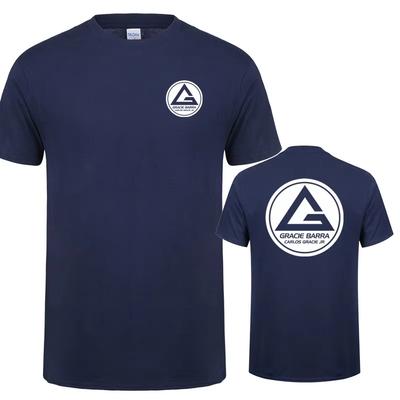 Gracie Barra Carlos GR Brazilské Jiu Jitsu Tričko Léto Pánské O-výstřih Bavlna Krátký rukáv Trička Módní Cool Topy Tričko