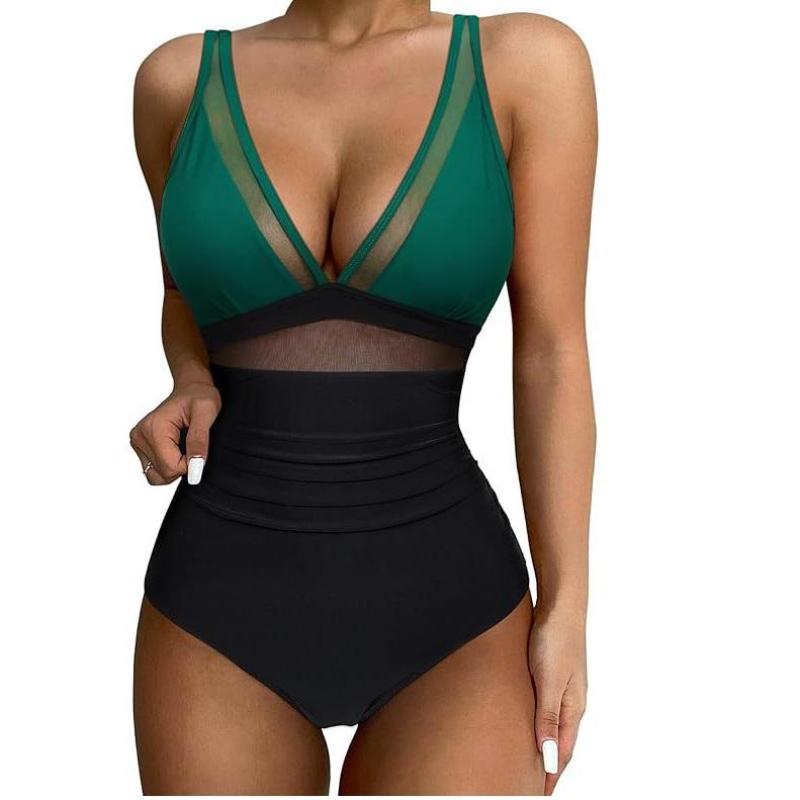 Dámske plavky čierne sieťované sexi bikiny jednodielne bikiny pre ženy plážové plavky