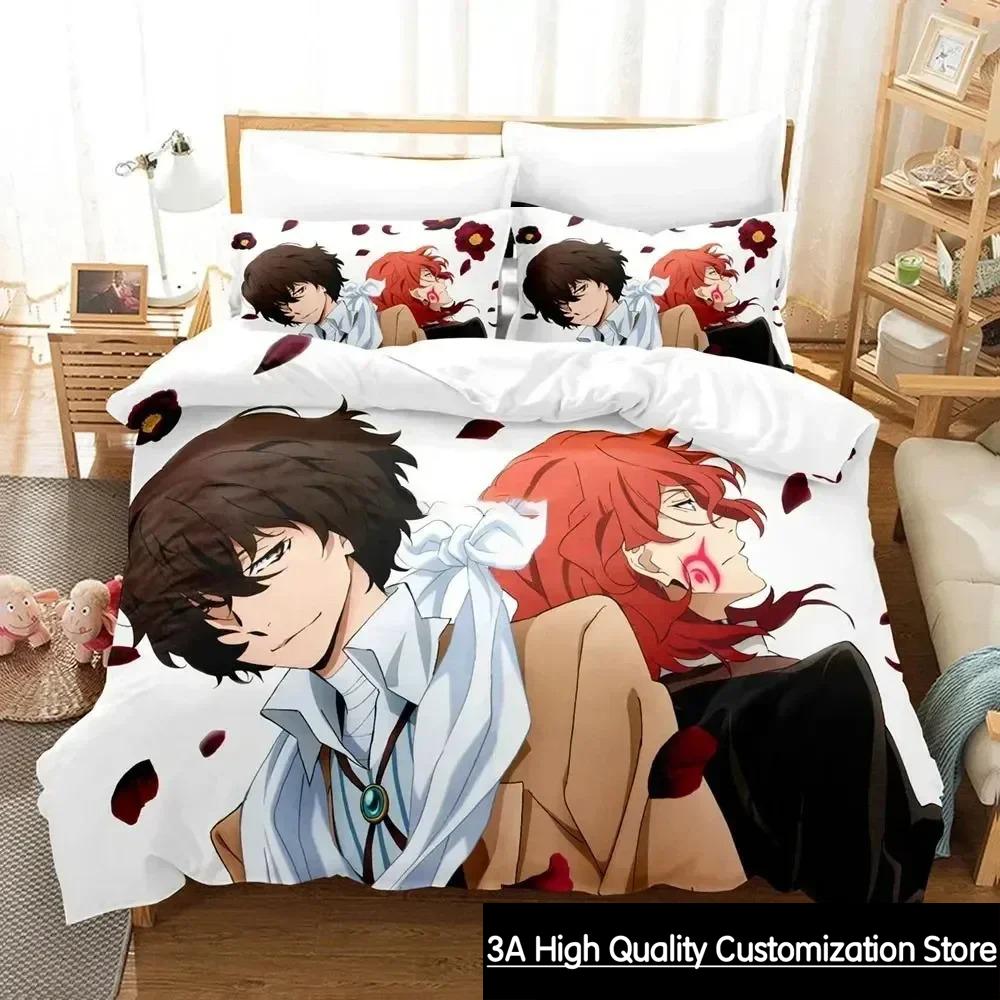 Anime Bungo Stray Dogs Bedding Set Boys Girls Twin Queen King Size Duvet Cover Pillowcase Bed boys Adult Home Textileextile