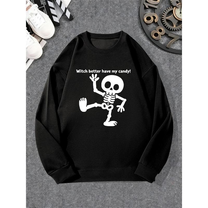Men's "Witch better have my candy!" Graphic Casual Crewneck Sweatshirt