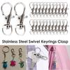25/50/100/200Pcs Swivel Lobster Clasps Stainless Steel Swivel Keyrings Clasps D Ring Snap Hook for DIY Lanyard Chains Keys Bags