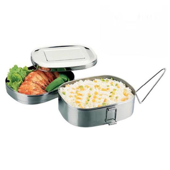 Conteneur épais de boîte à déjeuner de stockage d'étudiants de rectangle en acier de casse-croûte en acier inoxydable